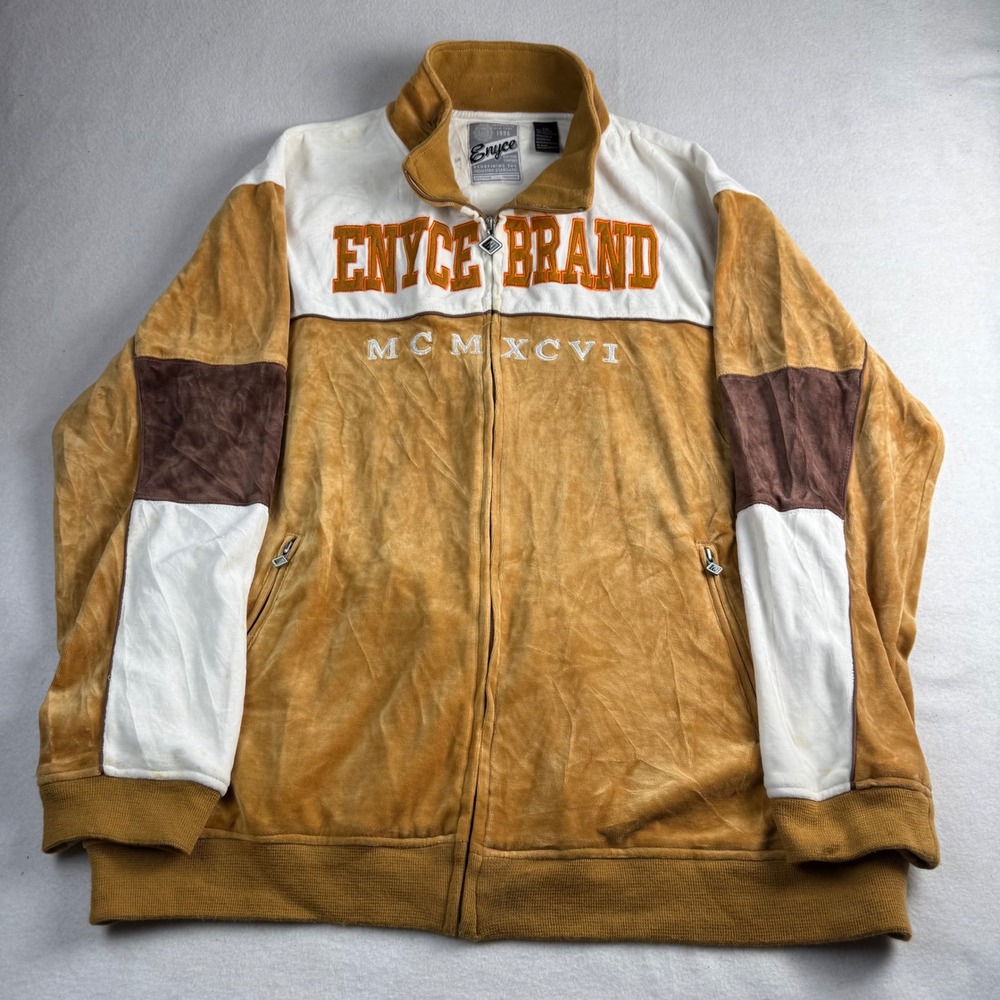Vintage Enyce Velour Track Jacket Mens 2XL Y2K Streetwear MCMXCVI
